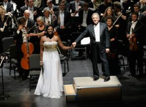 Conductor Zubin Mehta onstage with the Israel Philharmonic Orchestra 